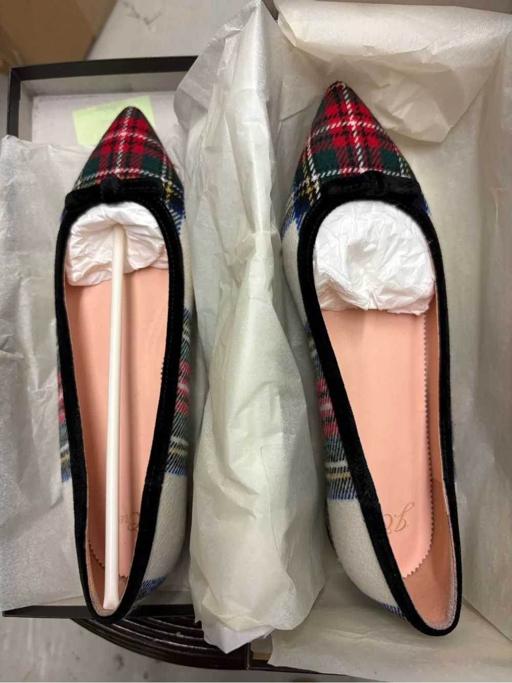 J. Crew Pointy Toe Tartan Flats. Size 9.5. New.